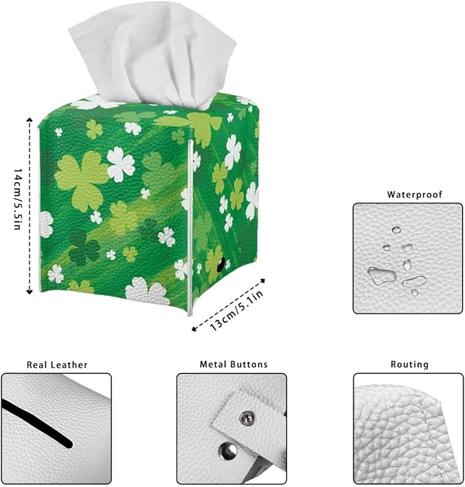 St. Patrick Lucky Grass Stripe Tissue Box Cover Square Tissue Covers Tissue - Image 7