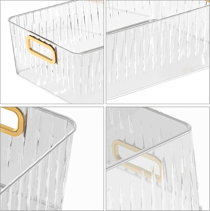 Kekow 6-Pack Clear Pantry Organizer Bins, Plastic Storage Bins - Image 3