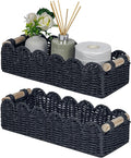 CubesLand Bathroom Basket Organizer, Toilet Tank Paper Storage Baskets 2-Pack by CubesLand