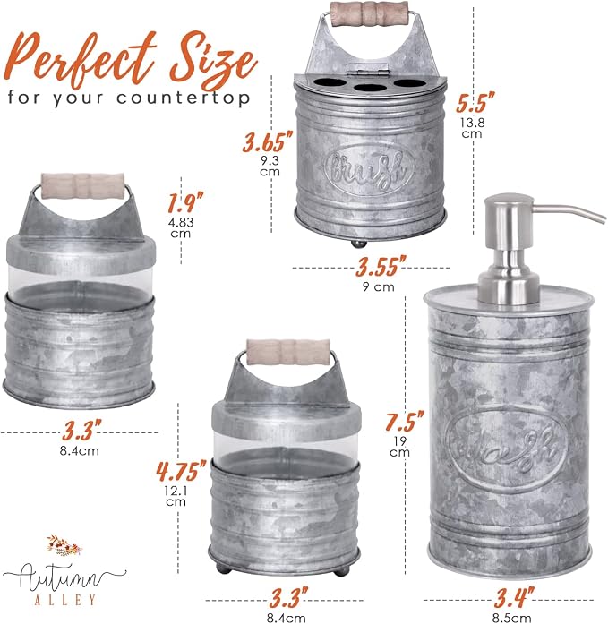 Autumn Alley Rustic Bathroom Accessories Set 4 - Image 6