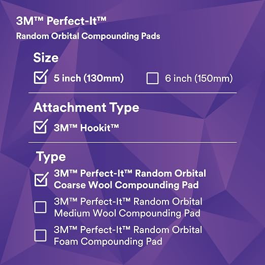 3M Perfect-It Random Orbital Coarse Wool Compounding Pad, Orbital Pads - Image 10