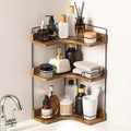 3-Tier Bathroom Counter Organizer, Wooden Corner Shelf by Unknown