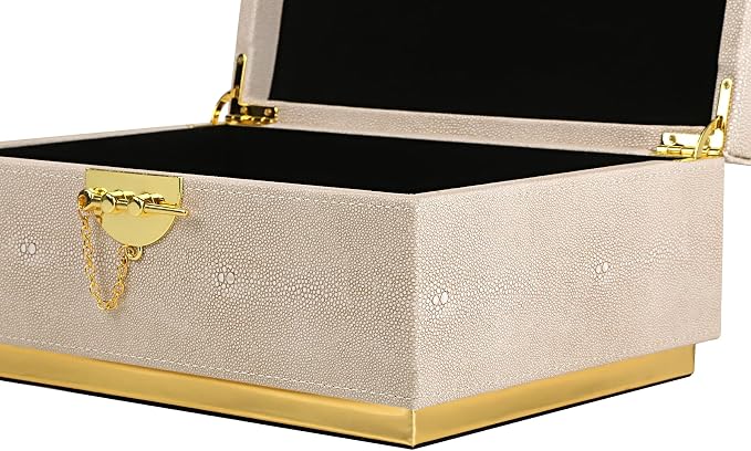 HofferRuffer Elegant Faux Leather Decorative Box, Storage Jewelry Box Organizer - Image 7