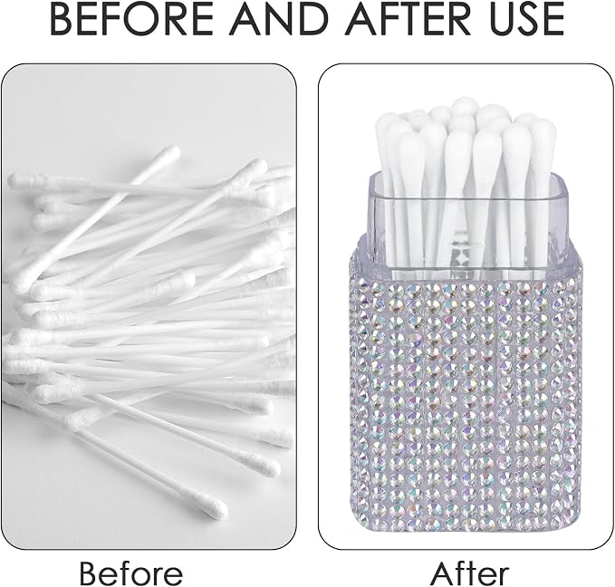 2 Pack Cotton Swab Holder for Travel, Portable Diamond Dental Floss Storage Box - Image 3