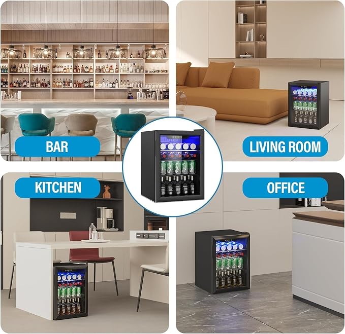 95 Can Freestanding Beverage Refrigerator, 2.6 Cu. Ft Drink Fridge - Image 7
