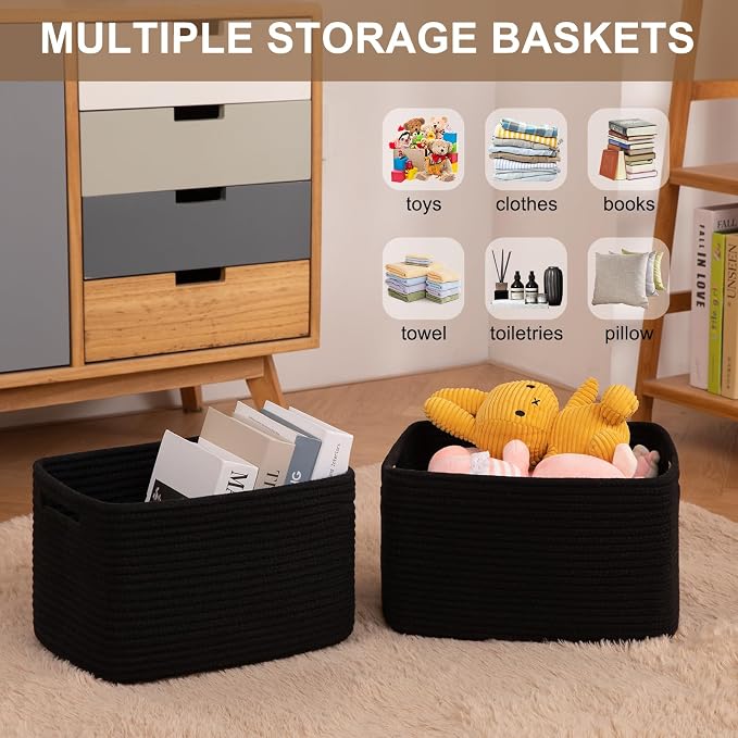 Storage Baskets for Organizing, Woven Decorative Baskets for Shelves - Image 4