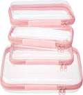 4 pcs Clear Zipper Pouches, Hard Shell Zipper Case, Toiletry Bag by WELPIRT