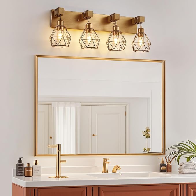 maesta Bathroom Gold Vanity Light Fixtures, 4-Light Gold Bathroom Light - Image 2