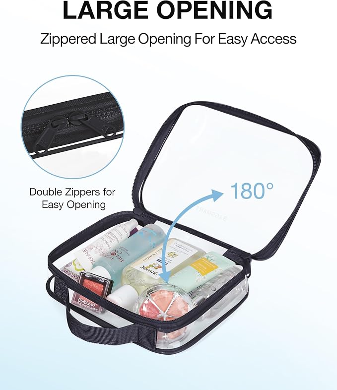 BAGSMART Clear Toiletry Bag, TSA Approved Travel Toiletry Bag Carry On Travel - Image 3