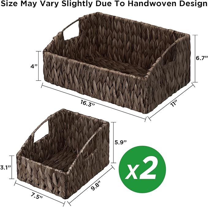 Ollieroo Rattan Storage Baskets, Handwoven Wicker Storage Bins - Image 6