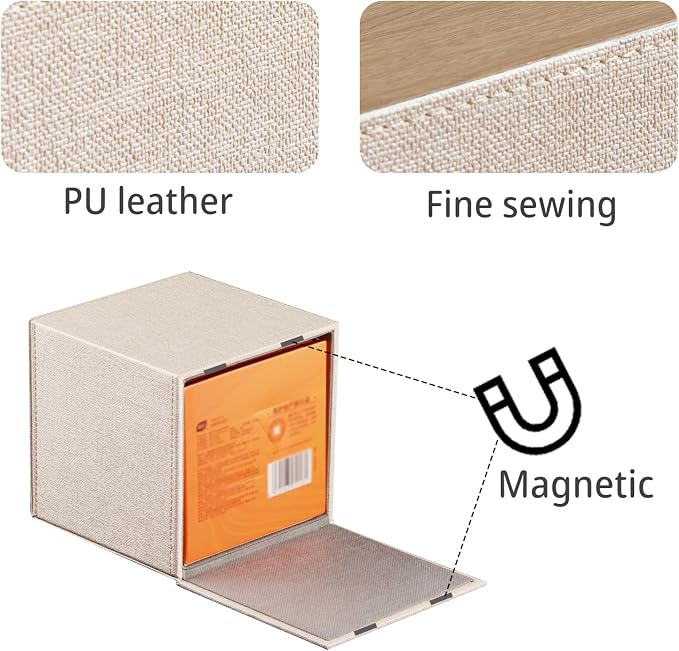 PU Leather Tissue Box Cover Square, Upgrade 99% Compatible Large Size, Cube - Image 4