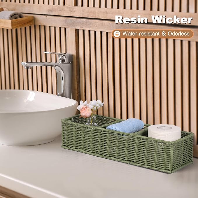 Toilet Paper Basket Decor: Sage Green Water-Resistant Organizer - Image 5