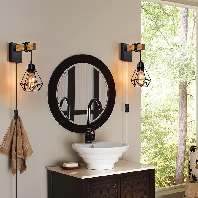 Plug in Wall Sconces Set of Two, Wall Sconce - Image 6