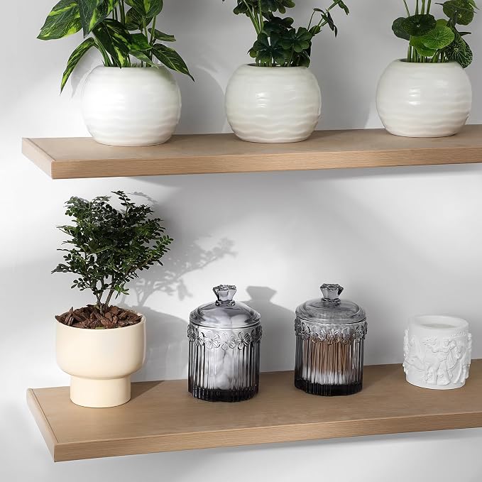 rejomiik 2 Pack Qtip Holder Glass Apothecary Jars - Image 3