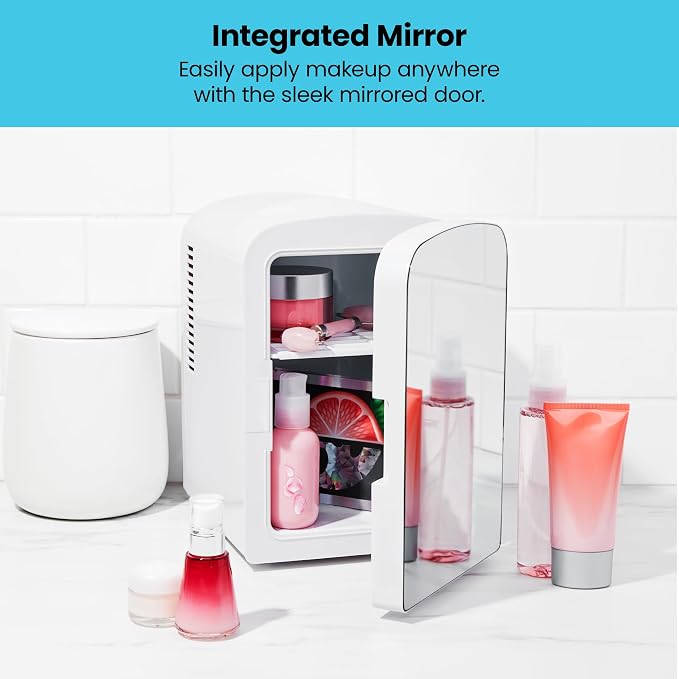 Chefman - Iceman Portable Mirrored Personal Fridge 4L Mini Refrigerator - Image 6