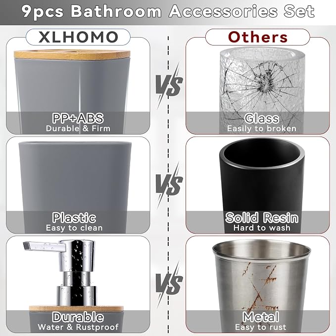 Grey Bathroom Accessories Set - Image 3