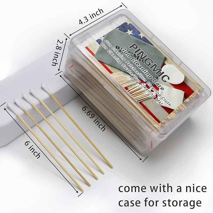 500/1000 Count 6'' Long Round/Pointed Cotton Swabs Durable Stem, Lint- Free Gun - Image 2
