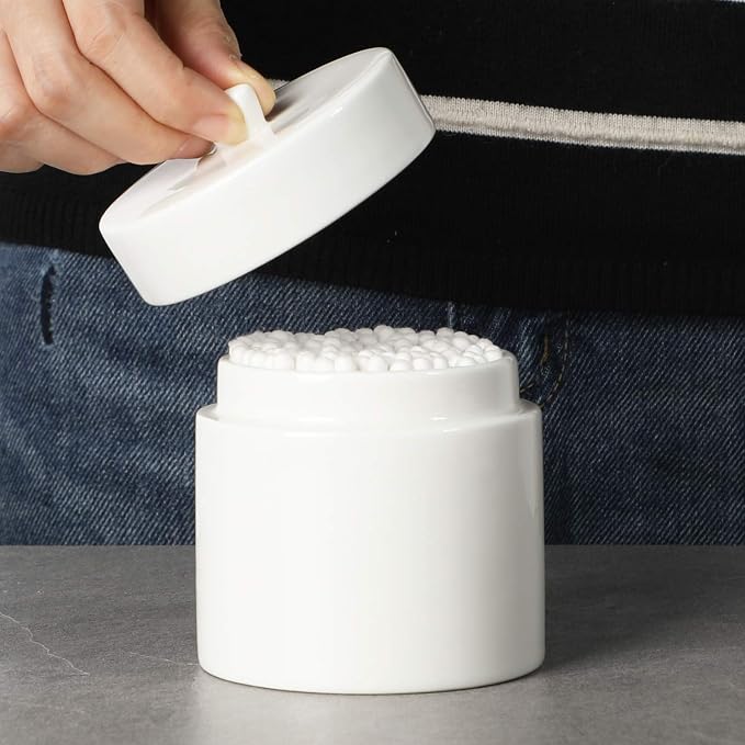 LEETOYI Ceramic Cotton Swabs Holder Organizer - Image 6