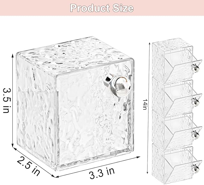 Qtip Holder Dispenser, Wall Mounted Plastic Cotton Pad Holder, Cotton Ball - Image 2