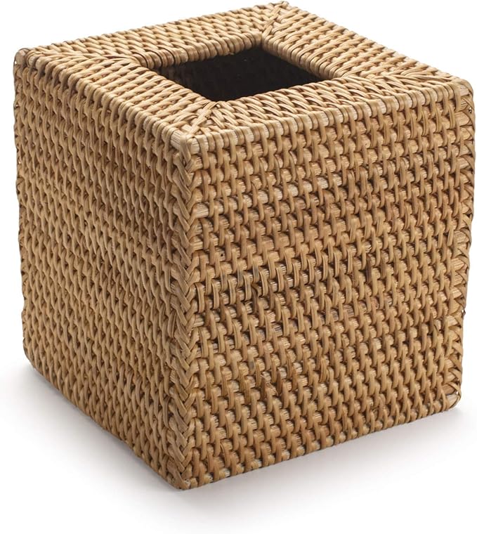 Rattan Tissue Box Cover Square, Hand Woven Wicker Tissue Holder, 5.5 x 5.5 X - Image 2