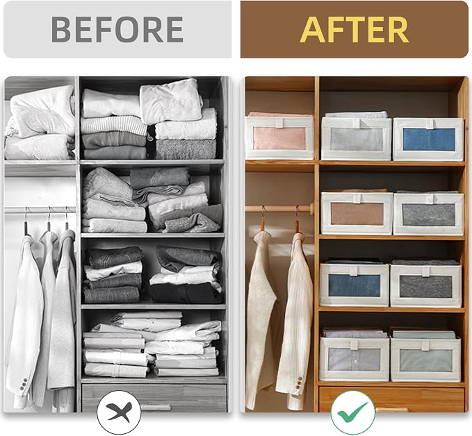 Linen Closet Organizers And Storage, 8 Pack Closet Storage Bins Linen Closet - Image 3