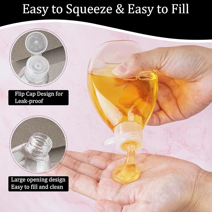 Travel Shampoo and Conditioner Bottles 6.9oz 5 Pack Leak Proof Plastic Squeeze - Image 3