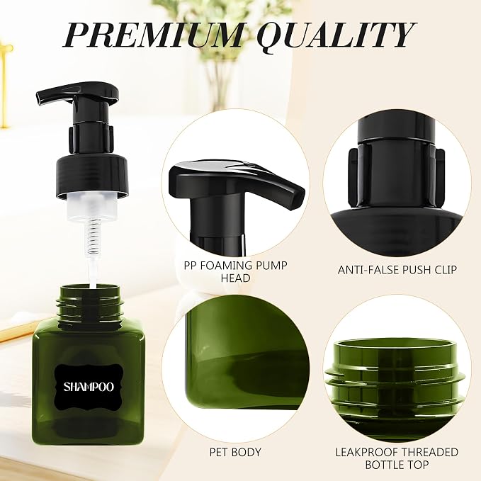 8.5 oz Foaming Soap Dispenser Plastic Foaming Pump Bottle, Refillable Dispenser - Image 5
