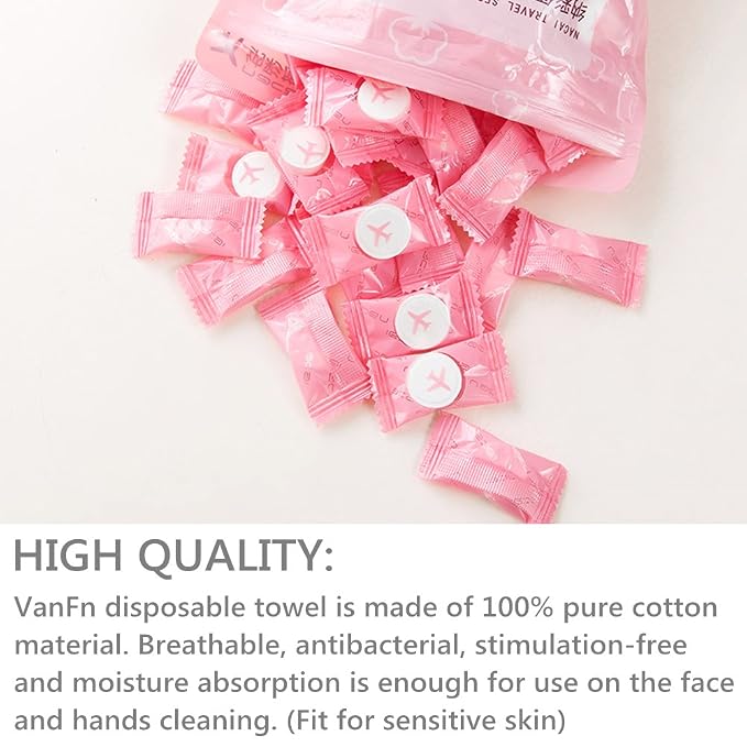 VanFn Disposable Mini Compressed Towel, Pure Cotton Material, Skin-Friendly - Image 2