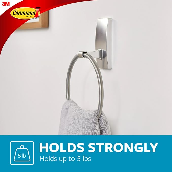 Command Hand Towel Holder Satin Nickel - Image 4