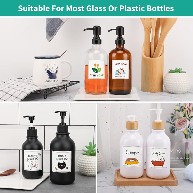 Segbeauty 18pcs Blank Waterproof Labels, 2.5in White Soap Dispenser Stickers - Image 5