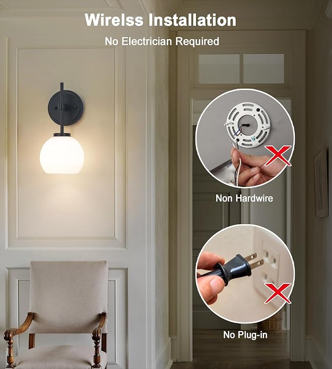 Black Wireless Rechargeable Wall Sconces - Image 4