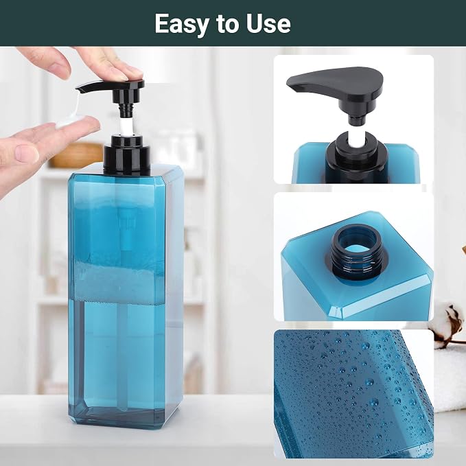 Suream 33.8oz/1000ml Lotion Dispenser, Square Soap Dispenser Set - Image 3