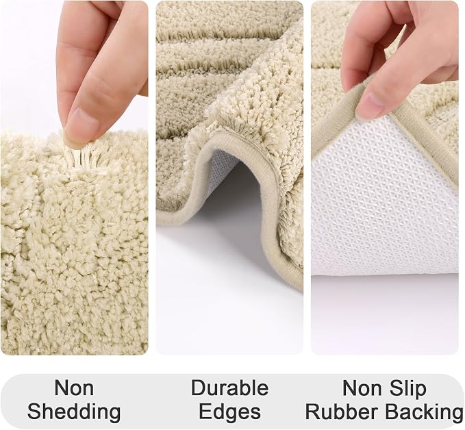 HEBE Bathroom Rugs Sets 5 Piece, Soft Absorbent Microfiber Bath Mat - Image 7