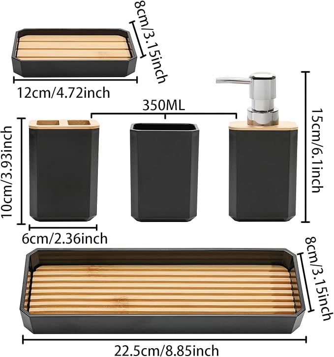 FEILANDUO Bathroom Accessories Set, Soap Dispenser, Soap Dish, Toothbrush Holder - Image 7
