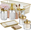 SheeChung 8PCS Mason Jar Bathroom Accessories Set Complete by SheeChung
