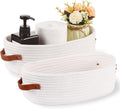2 Pack Woven Storage Basket for Toilet Tank Top, Farmhouse Home Decor by Oradrem