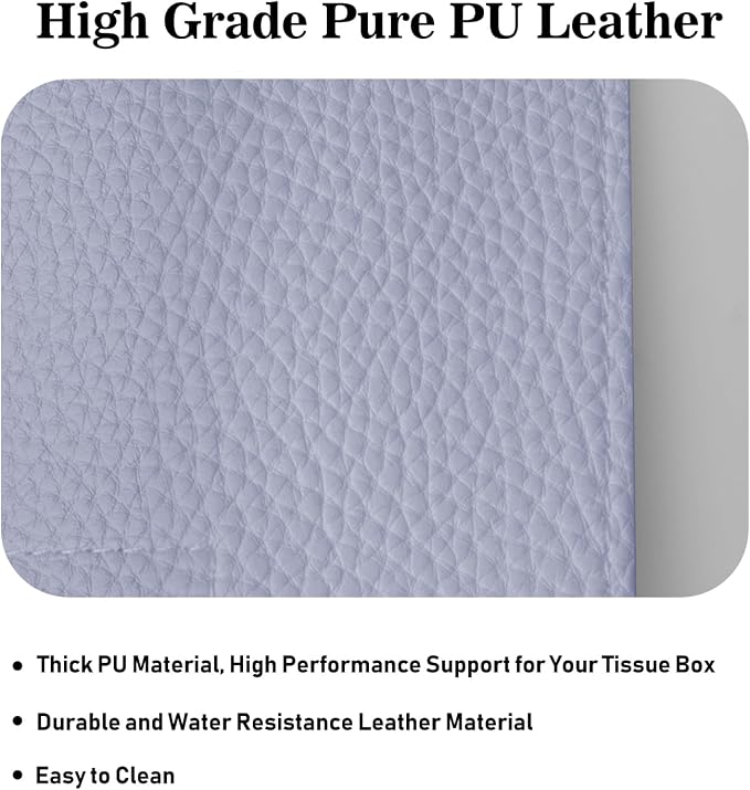 Tissue Box Cover Holder Square Tissue Cube Cover PU Leather Tissue Organizer - Image 6