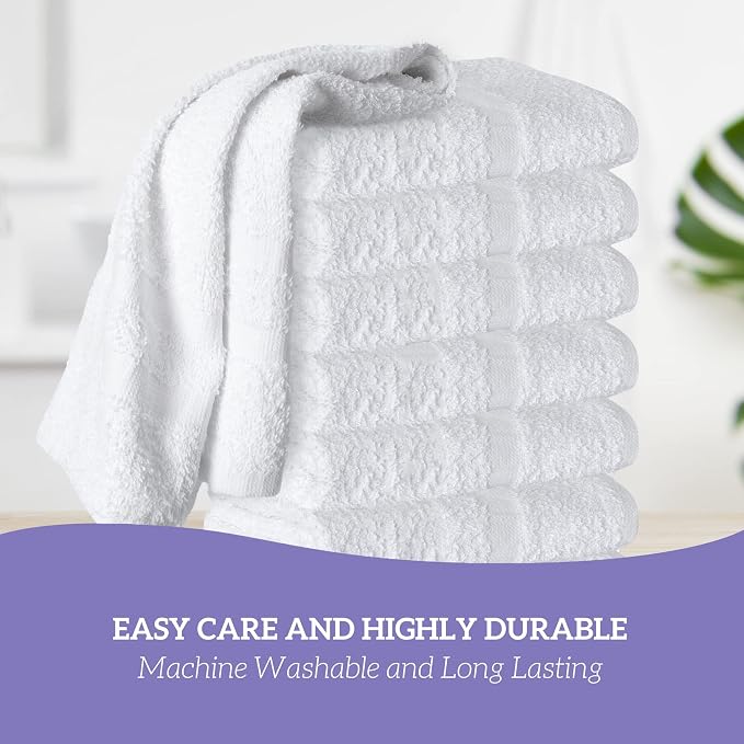 GREEN LIFESTYLE Dobby Border Towel 16x30 100% Ring Spun Cotton Soft and Plush - Image 3