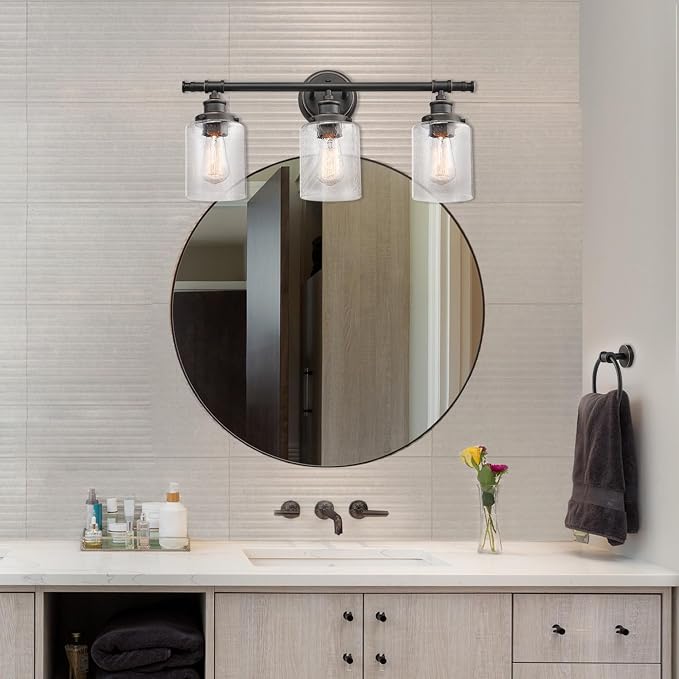 Globe Electric 51415 Camden 5-Piece All-in-One Bathroom Set, 3 Vanity Light - Image 3