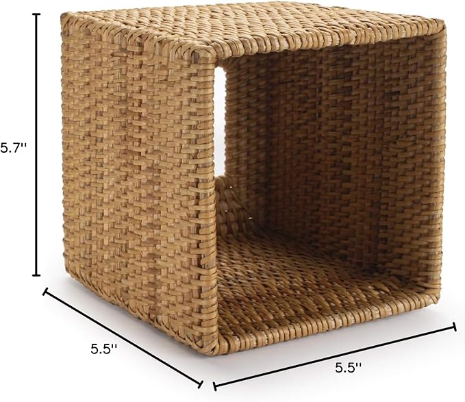 Rattan Tissue Box Cover Square, Hand Woven Wicker Tissue Holder, 5.5 x 5.5 X - Image 9