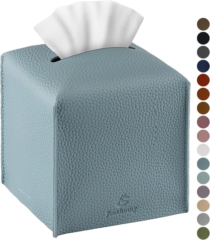 Tissue Box Cover, Jeethemy Square PU Leather Tissue Box Holder, Modern Tissue by Jeethemy
