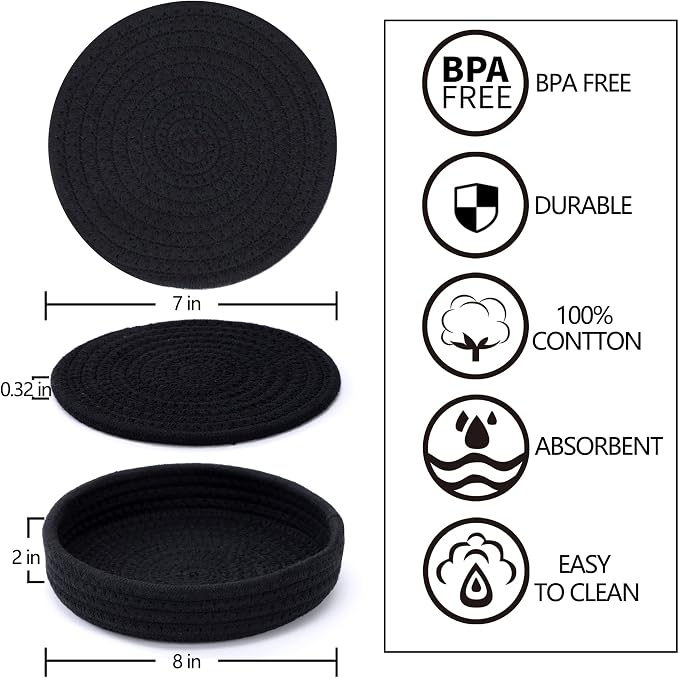 Coga Trivets for Dishes, Pots and Pans, 7 Inch Hot Pads 5 Pcs - Image 2