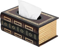 Crafted Classical Retro Wooden Antique Book Tissue Box Cover Rectangular Tissue by VERGOODR