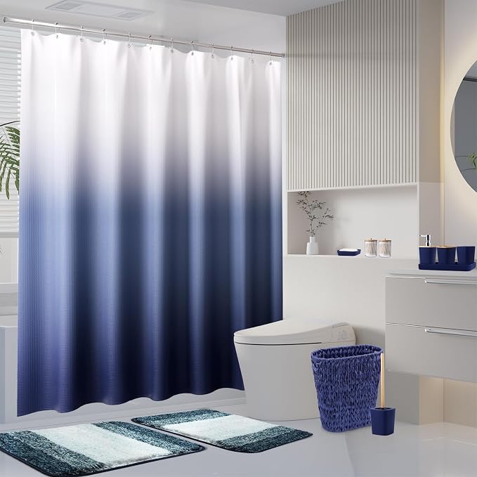 Navy Blue Bathroom Accessories Set - Image 2