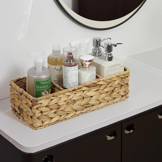 Water Hyacinth Basket for Toilet Paper, Wicker Baskets for Storage Bathroom - Image 3