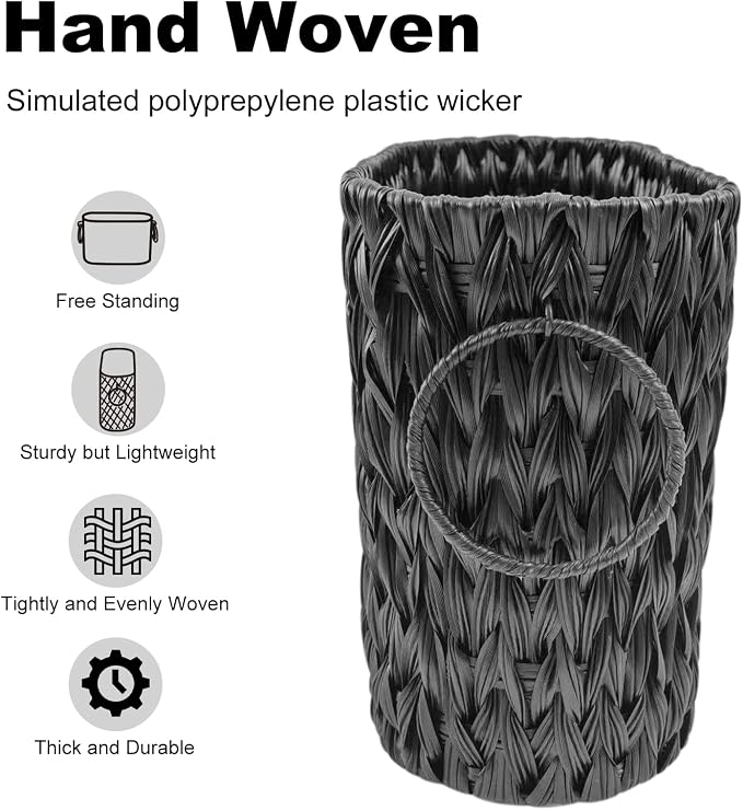 Black Toilet Paper Storage Basket, Large Free Standing Toilet Paper Organizer - Image 4
