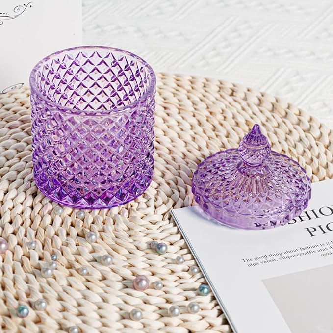 R FLORY 2 Pack Qtip Holder Glass Apothecary Jars - Image 4
