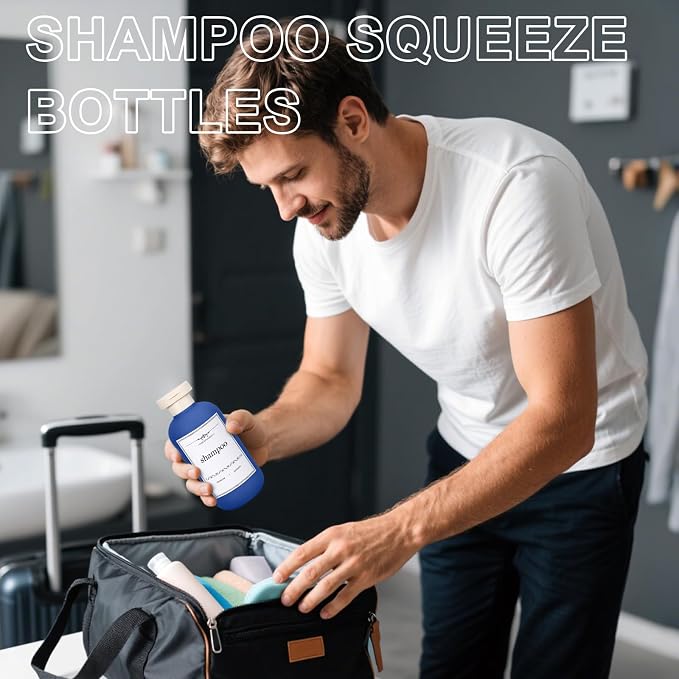 ASEVAT 6.7oz Sealed Plastic Travel Shampoo Bottles, Travel Shampoo and - Image 7