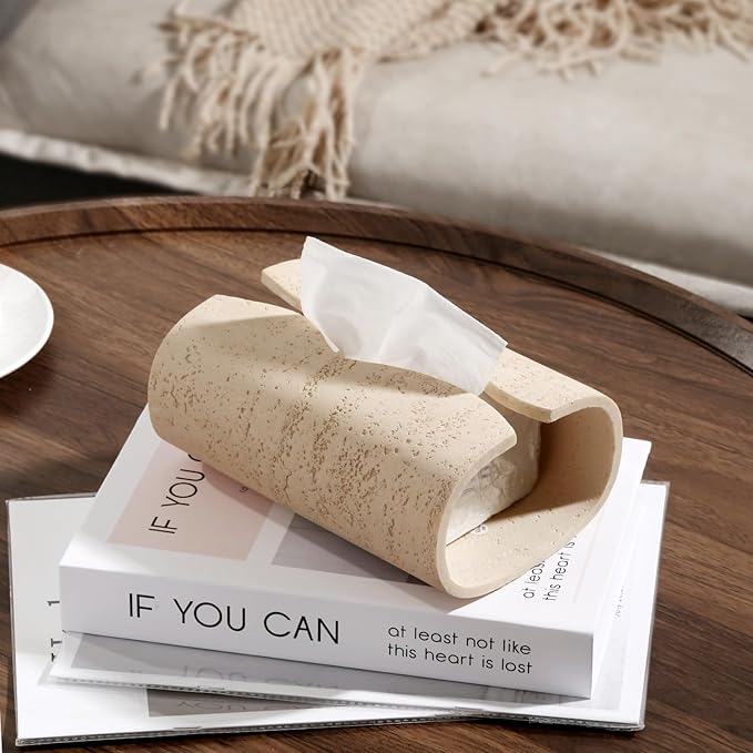 Tissue Box Cover Rectangle, Resin Facial Tissue Holder Covers Toilet Paper - Image 4
