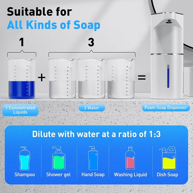 Automatic Soap Dispenser, Touchless Hand Wall Mount Rechargeable 3 Gear - Image 6